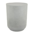 thumbnail image 1 of Plant Stand Table, Carved Detail Patterns, White Resin, Round 18 Inch, 1 of 5