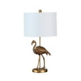 thumbnail image 1 of Benjara Polyresin Standing Flamingo Design Table Lamp with Round Base, Gold, 1 of 5
