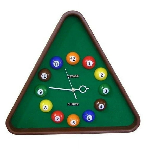 Pool Theme Triangular Shape Plastic Clock, Multicolor