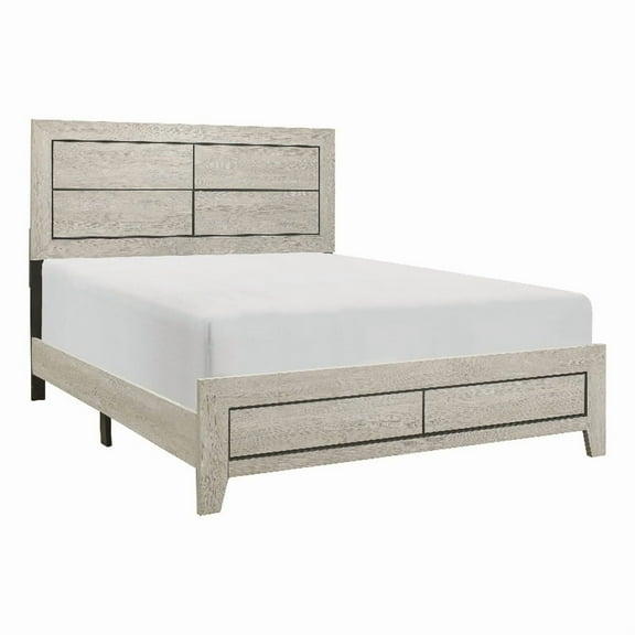 Quin California King Bed- Faux Wood Grains- Defined Accent Lines- Brown