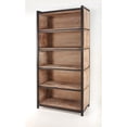 thumbnail image 1 of Ramy Accent Bookcase, Zig Zag Design, 90 Inch Black Metal, Gray Brown, 1 of 5