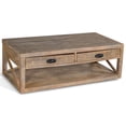 thumbnail image 1 of Rany Cocktail Table- 2 Drawers- Shelf- 48 Inch Rectangular Light Brown, 1 of 5