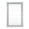 thumbnail image 1 of Benjara Rectangular Beveled Wall Mirror with Touch Led, Silver, 1 of 5
