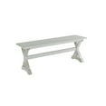 thumbnail image 1 of Rectangular Dining Bench with X Shaped Pedestal Legs White, 1 of 6