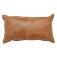 thumbnail image 1 of Benjara Rectangular Leatherette Throw Pillow with Stitched Details, Brown-Size:Small, 1 of 5
