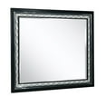 thumbnail image 1 of Rectangular Mirror with Diamond Stitching, Silver and Black, 1 of 5