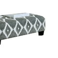 thumbnail image 1 of Benjara Rectangular Shape Burlap Upholstered Ottoman with Diamond Pattern, Gray, 1 of 3