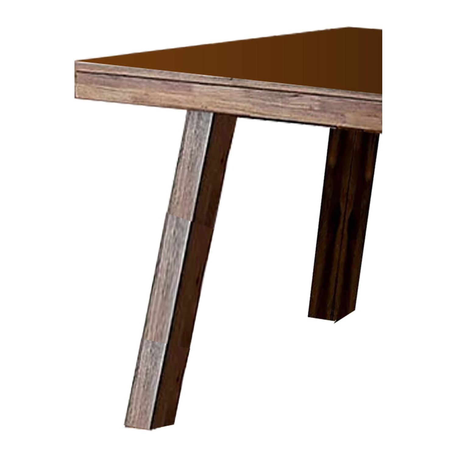 Benjara Rectangular Shape Wooden Dining Table with Angled Legs, Brown ...
