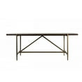 thumbnail image 1 of Benjara Rectangular Top Wooden Dining Table with Tapered Metal Legs, Brown, 1 of 3