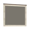 thumbnail image 1 of Benjara Rectangular Wood Frame Mirror with Textured Detail, Antique White and Brown, 1 of 3
