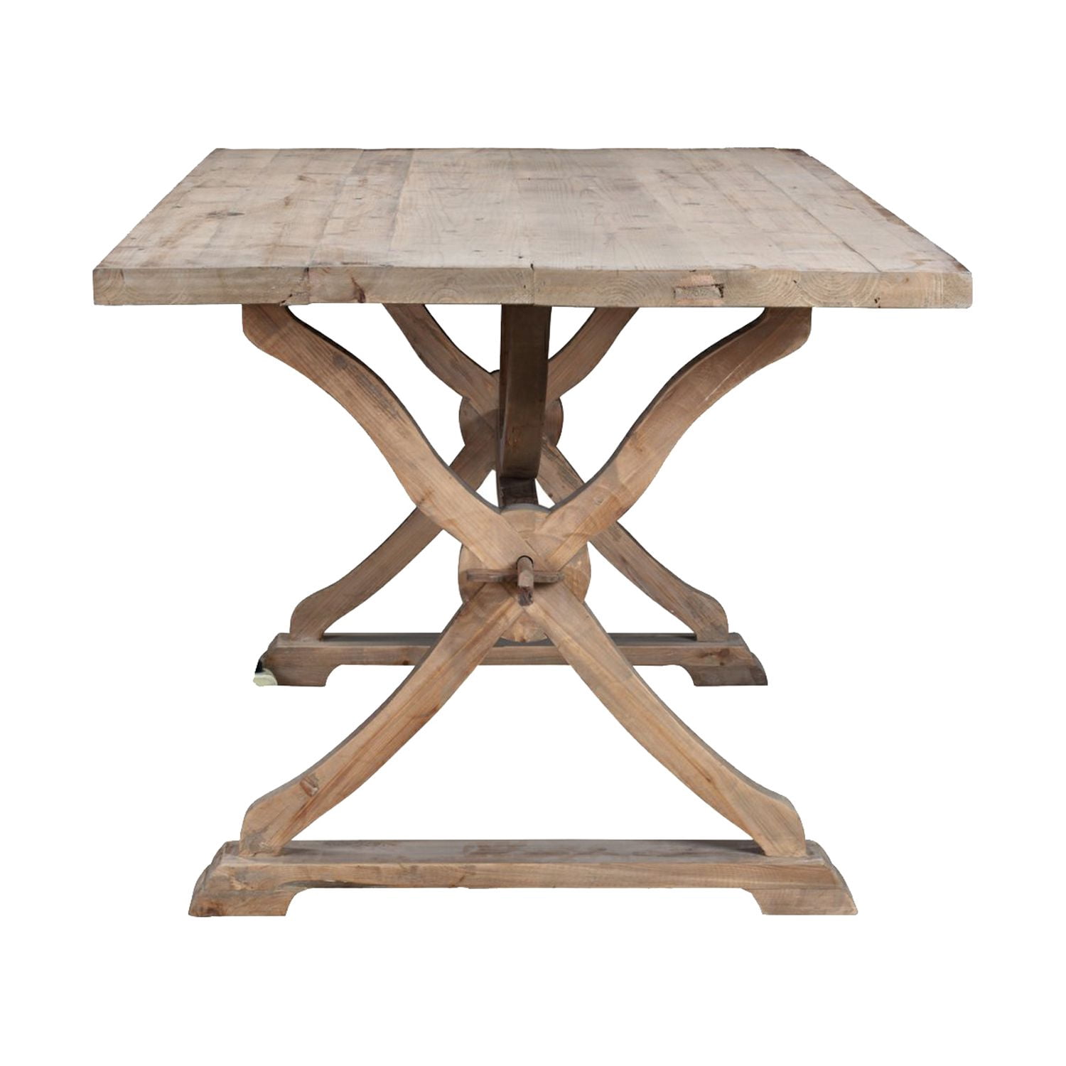 Rectangular Table Frame Benjara Rectangular Wooden Frame Dining Table with X Frame Legs and ...