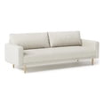thumbnail image 1 of Benjara Remy Sofa- Off White Boucle- Bench Style Seat with Track Arms- 83 Inch, 1 of 9