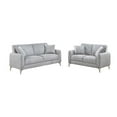 thumbnail image 1 of Rena 2pc Sofa and Loveseat Set, 2 Pillows, Light Gray Burlap Fabric, 1 of 3