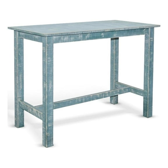 Rena Counter Table- 48 Inch Rectangular Grass Green Mahogany Wood