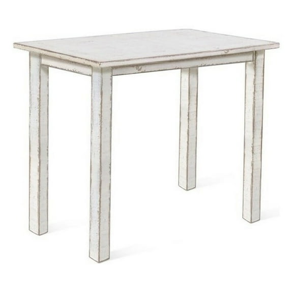 Rena Counter Table, 48 Inch Rectangular White Sand Mahogany Wood
