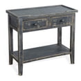 thumbnail image 1 of Rena Side End Table, 2 Drawers 1 Shelf, 28 Inch Rustic Black Mahogany, 1 of 5