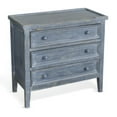 thumbnail image 1 of Rena Side End Table with 3 Drawers- 28 Inch Rustic Blue Mahogany Wood, 1 of 5