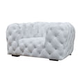thumbnail image 1 of Benjara Reno 57 Inch Modern Lounge Chair, Button Tufted, Italian Leather, White, 1 of 2