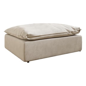Benjara Reno Bill 44" Ottoman- Boxy Frame- Duck Feather Pillow- Light Gray