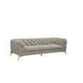 thumbnail image 1 of Benjara Reno Joni 97 Inch Modern Sofa, Chesterfield, Velour Fabric, Beige, Gold, 1 of 2