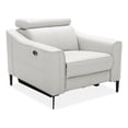 thumbnail image 1 of Benjara Reno Lin 37" Power Recliner Chair- White Genuine Leather- Metal Legs, 1 of 6