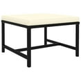 thumbnail image 1 of Reno Outdoor Sectional Footrest Ottoman, Black Rattan, Ivory Polyester, 1 of 6
