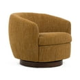 thumbnail image 1 of Benjara Reno Windy 34 Inch Swivel Accent Chair, Yellow Polyester, Wood Base, 1 of 5