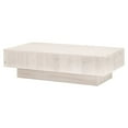 thumbnail image 1 of Benjara Rexi 54 Inch Modern Wood Coffee Table, Rectangular Plinth Platform, White, 1 of 7