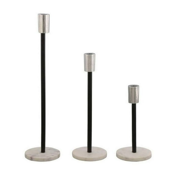 Ricco Tabletop Accent Decoration Set of 3, Black, Elegant Silver Metal