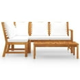thumbnail image 1 of Roma 4pc Modular Outdoor Sofa and Table Set, Solid Acacia Wood, White, 1 of 5