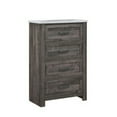 thumbnail image 1 of Benjara Romy 48 Inch Tall Dresser Chest, 4 Drawer, Rustic Farmhouse Gray White Wood, 1 of 5