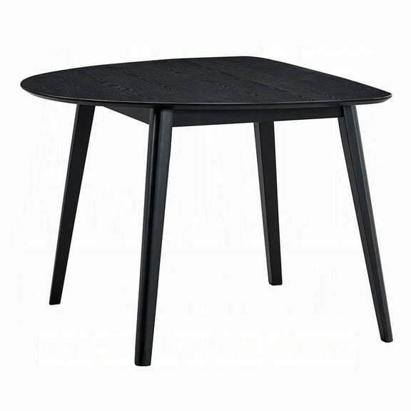 Rory Dining Table, 43 Inch Half Moon Top, Scandinavian Black Wood