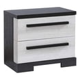 thumbnail image 1 of Benjara Ruthe Nightstand with 2 Drawers- Wide Top- Ebony Black- White Wood, 1 of 6