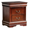 thumbnail image 1 of Ryla Nightstand- 2 Drawers- Cherry Brown Solid Wood- Bronze Drop Handles, 1 of 6