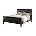 thumbnail image 1 of Benjara Ryla Queen Size Bed, Classic Sleigh Panel Headboard, Black Solid Wood, 1 of 5