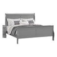 thumbnail image 1 of Ryla Queen Size Bed- Sleigh Panel Headboard- Classic Light Gray Solid Wood, 1 of 6