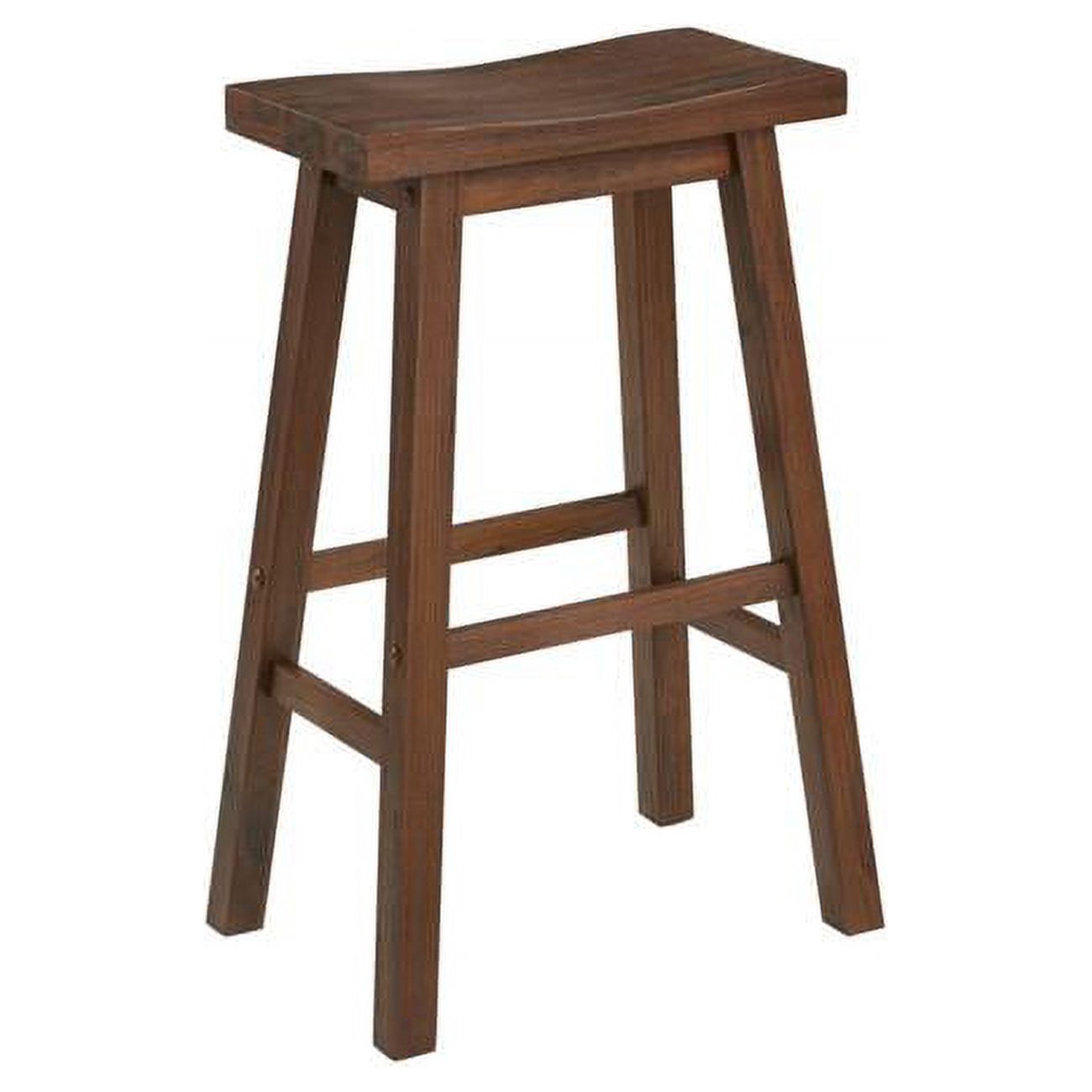 Benjara Saddle Design Wooden Barstool with Grain Details - Brown - 24in ...