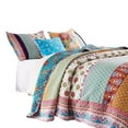thumbnail image 1 of Sama 4 Piece Reversible Twin Quilt Set, Floral Print Patterns, Multicolor- Saltoro Sherpi, 1 of 5
