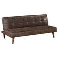 thumbnail image 1 of Sena Futon Convertible Sofa Bed Sleeper Couch, Dark Brown Faux Leather, 1 of 7
