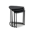 thumbnail image 1 of Benjara Set of 3 Nesting Accent Tables, Triangular, Marble Top, Metal Base, Black, 1 of 5