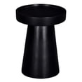 thumbnail image 1 of Side End Table- 16 Inch Raised Edge Round Top- Flared Base- Black Wood, 1 of 5