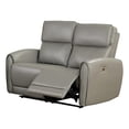thumbnail image 1 of Benjara Sily Power Reclining Loveseat- Gray Faux Leather- 57 Inch- USB Ports, 1 of 9