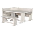 thumbnail image 1 of Sime 4pc Breakfast Nook Set, Dining Table and Corner Bench, White, 1 of 7