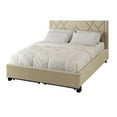 thumbnail image 1 of Benjara Smith Solid Wood Platform King Uphosltered Bed with Storage, Cream, 1 of 2