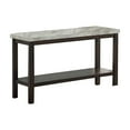 thumbnail image 1 of Sofa Table with Textured Marble Top and 1 Slatted Shelf, Brown- Saltoro Sherpi, 1 of 5
