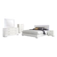 thumbnail image 1 of Sok 5pc Queen Bedroom Set- Faux Leather- Blue LED Lights- White Wood, 1 of 6