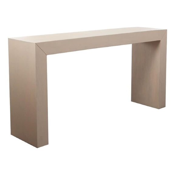 Benjara Somy Modern Sofa Console Table- 60" Wide Top- Natural Gray