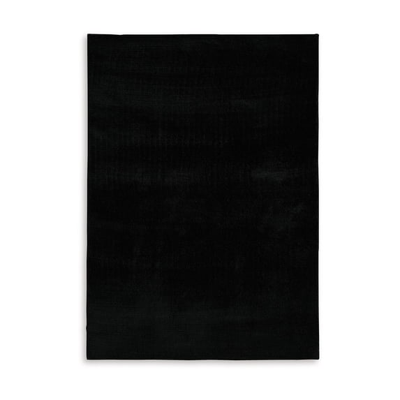 Benjara Stebin 5 x 7 Medium Area Rug, Shag Style, Abstract Design Black Polyester