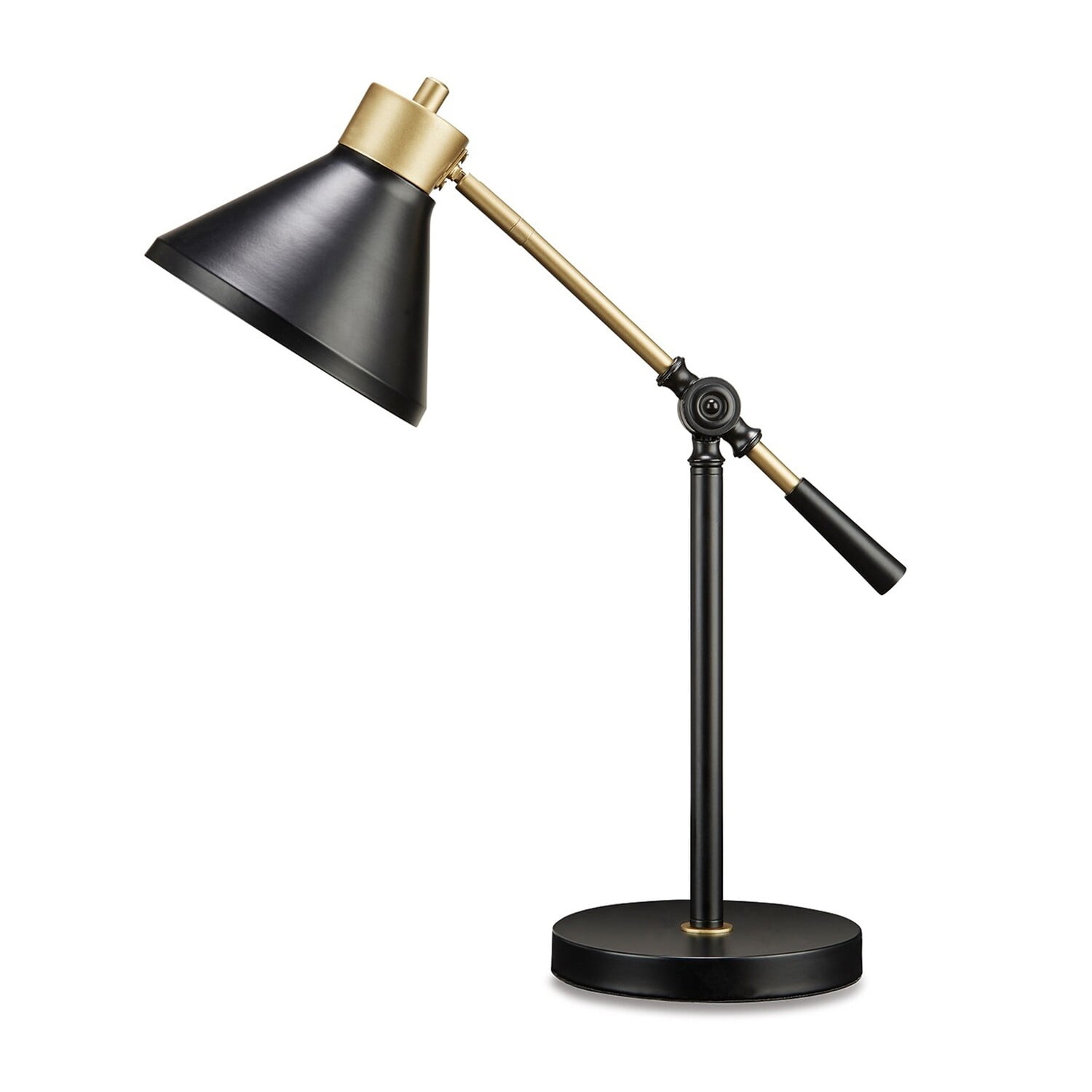 Adjustable Black and Gold Metal Desk Lamp