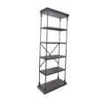thumbnail image 1 of Sweet Bookcase, 85 Inch, 5 Shelves, Gray Metal Pipe Design, Fir Wood, 1 of 5